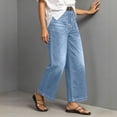 thumbnail image 6 of SAWOBUUN Women Wide Leg Jeans Straight Leg Stretchy Jeans High Waisted Loose Fit Denim Pants with Pockets, 6 of 8