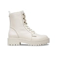 thumbnail image 3 of SAM EDELMAN Womens Ivory Lace Water Resistant Lug Sole Lue Round Toe Block Heel Zip-Up Leather Combat Boots 7.5 M, 3 of 4
