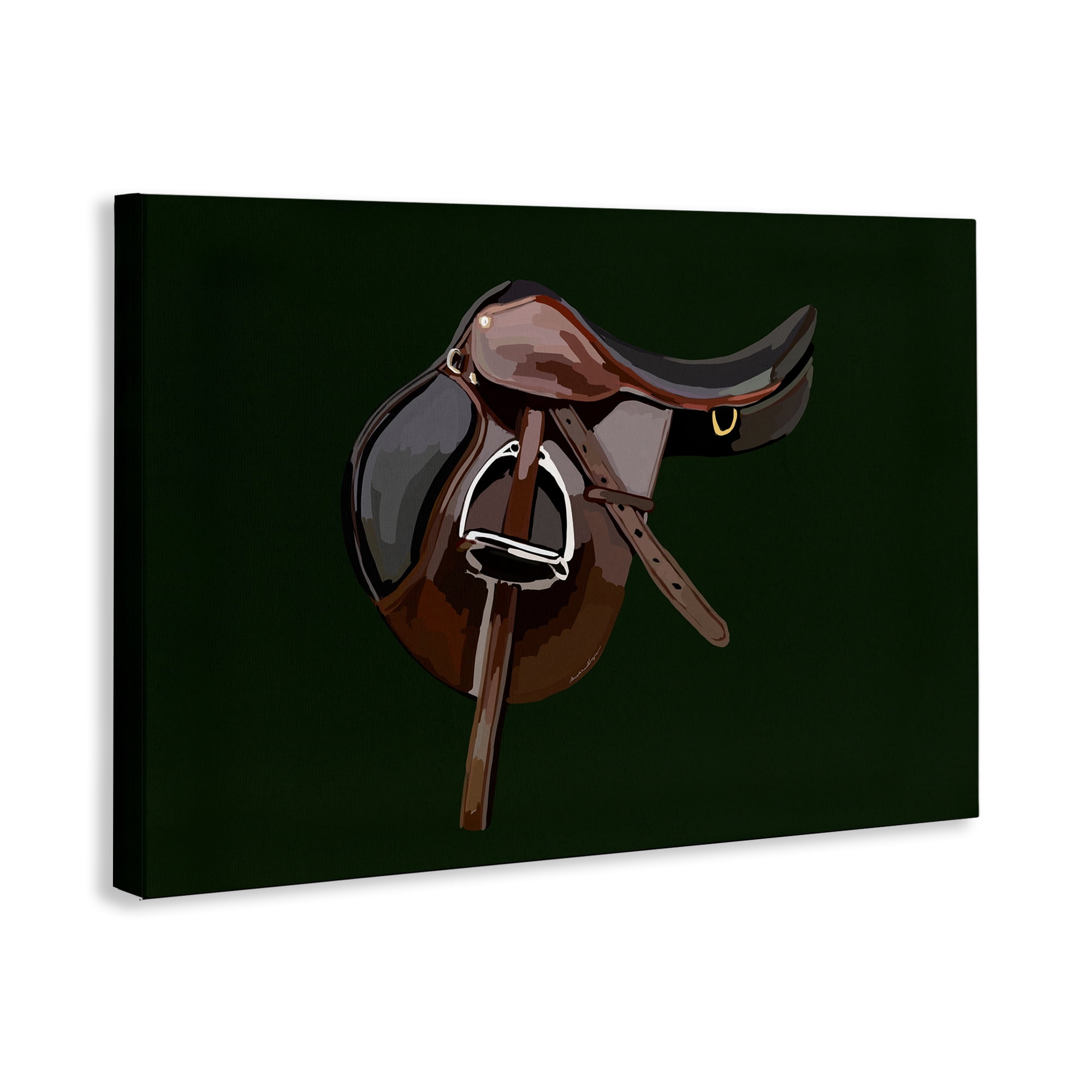 Stupell Industries Western Horse Saddle Abstract Painting Gallery Wrapped Canvas Art Print Wall Art, 30 x 20