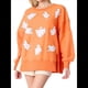 thumbnail image 1 of Sudadera de Halloween con Lentejuelas para Mujer, con Cuello Redondo, Brillante, Baile, Temporada Espeluznante, Fantasma, Jersey de Halloween Naranja L, 1 of 10