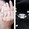 thumbnail image 4 of Rosec Jewels 5 Carat Princess Cut Lab Grown Diamond Engagement Ring with Wedding Band - E-VS1 Quality - IGI Certified, 925 Sterling Silver, US 4.00, 4 of 8