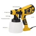 thumbnail image 3 of Paint sprayer, 650W HVLP electric paint spray gun, 1400ml container with 6 copper nozzles, 3 spray effects, suitable for indoor and outdoor furniture, fences, walls, ceilings, 3 of 8