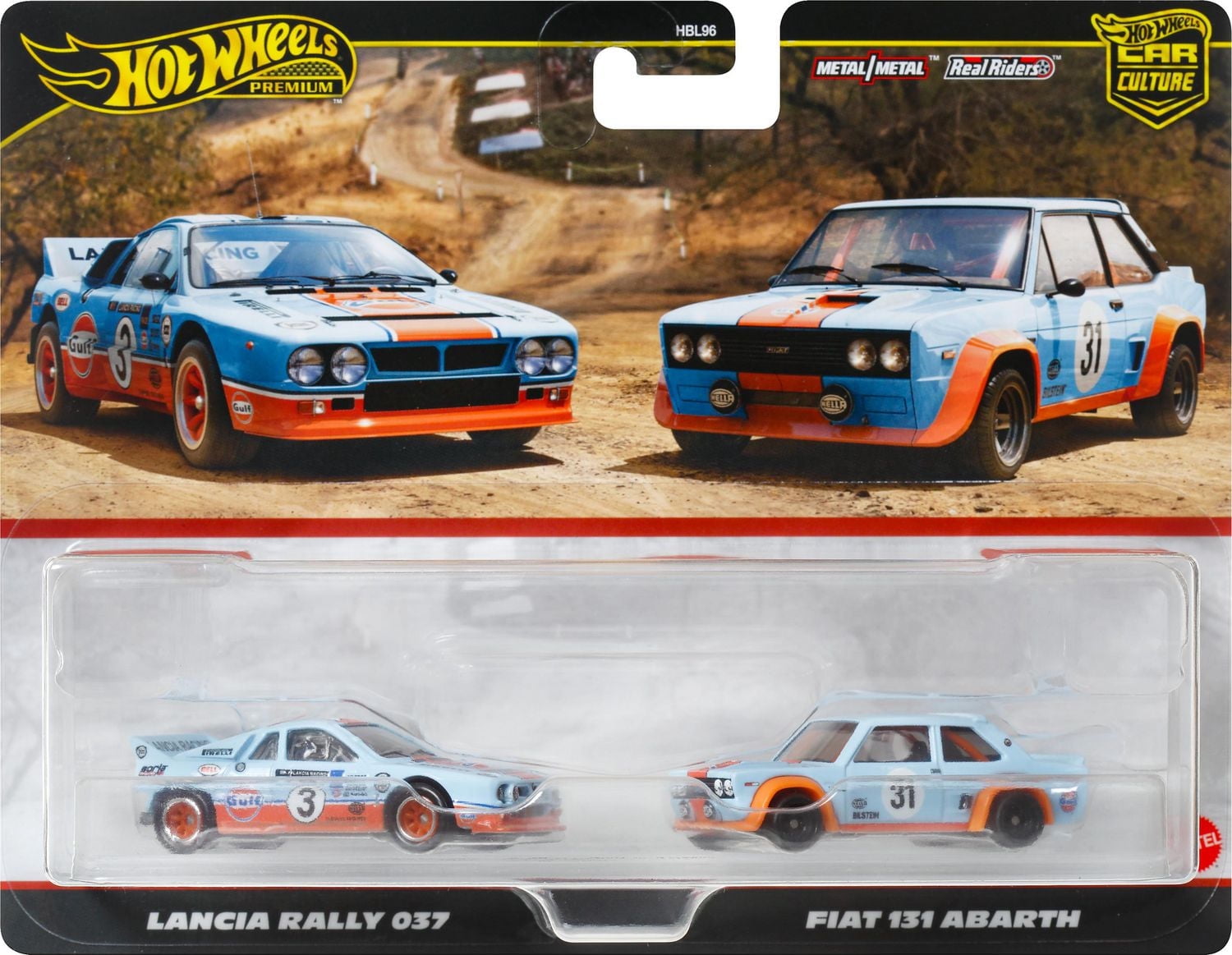 Hot Wheels Premium Car Culture Lancia Rally & Fiat 131 Abarth Vehicles - 2pk