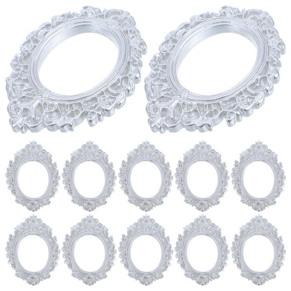OFFIGAM Oval Vintage Resin Photo Frames 12 Pieces for Home Decor, Tabletop Display and Wall Hanging