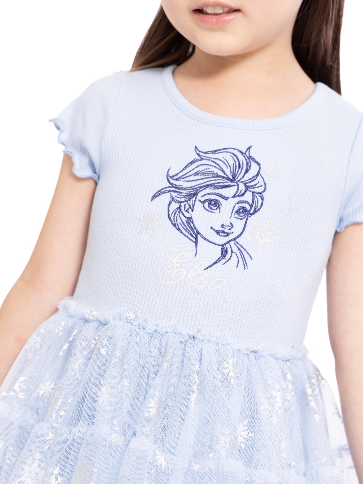 Frozen Elsa Toddler Girls Graphic Tutu Dress with Short Sleeves, Sizes 12M-5T