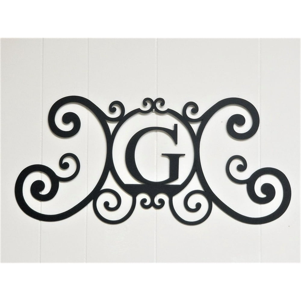 Scrolled Iron Metal Letter G Monogram Personalized Initial Wall Art