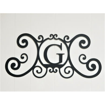 Scrolled Iron Metal Letter G Monogram Personalized Initial Wall Art Family Name Decor Plaque