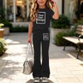 thumbnail image 7 of LvhaoGJOB Little Kids Girls T-Shirt and Shorts Outfit Set, Black - graphic print, custom print, 7 of 7