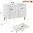 thumbnail image 3 of Danolapsi Fluted 6 Drawer Wide Dresser, Modern Chest with Spacious Deep Drawers, Wooden Organizer Ideal for Living Room, Hallway, 3 of 9