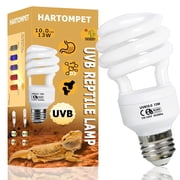 HARTOMPET UVB 10.0 Reptile Light 13W, Compact Fluorescent Coil Bulb for Desert Terrariums, UVA UVB Lamp for Bearded Dragons, Tortoises,Geckos & Snakes