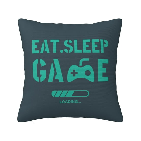 ZICANCN Game Slogan Print Green Throw Pillow Covers, Bed Couch Sofa Knit Decorative Pillow Covers for Living Room Farmhouse, 20"x20"