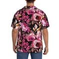 thumbnail image 3 of Sikiie Rose Flowers Men's Wrinkle Free Untucked Cuban Shirt Business Casual Button Down Shirts Short Sleeve ShirtSmall, 3 of 5