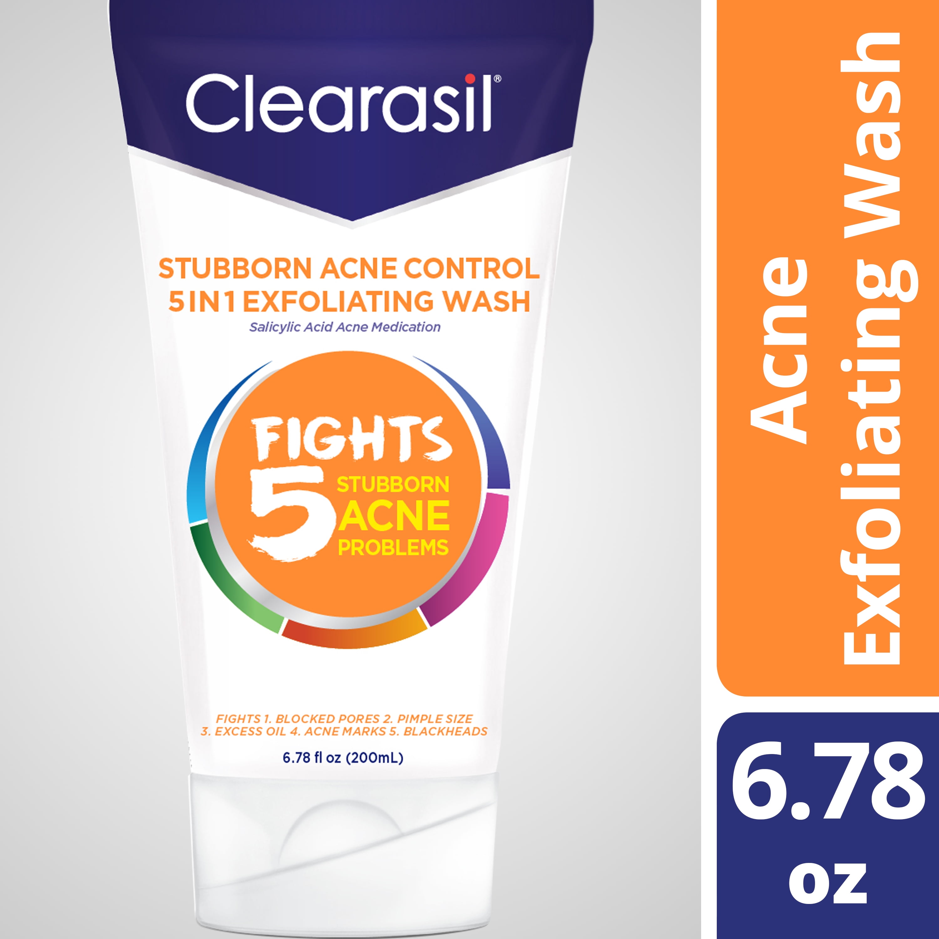 Buy Clearasil Stubborn Acne Exfoliating Acne Face Wash, Normal to Oily
