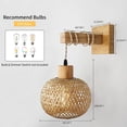 thumbnail image 2 of Aplique de pared para dormitorio, lámpara de pie de madera con montaje en pared, iluminación de escudo para sala de estar, pasillo, 2 of 5