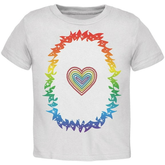 Halloween Rainbow Heart Unicorn Costume Pony Toddler T Shirt White 4T
