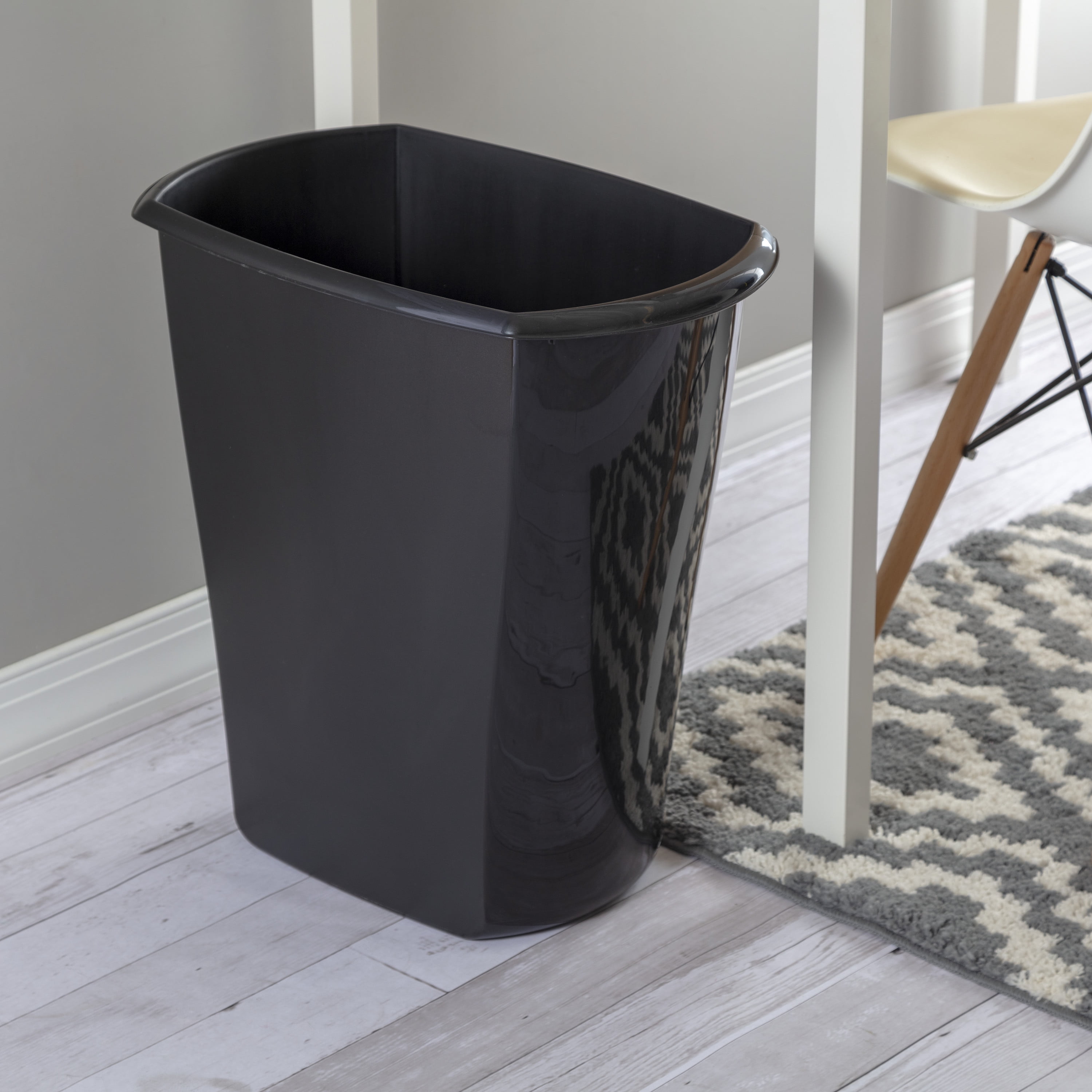 Mainstays 10 Gal. Rectangular Wastebasket Mainstay Black