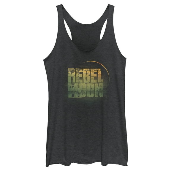Women's Rebel Moon Dusty Logo  Racerback Tank Top Black Heather 2X Large