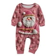 thumbnail image 2 of Family Christmas Pajamas Matching Set Ugly Christmas Sweater Crewneck Long Sleeve Knitted Santa Clause Sweater for Women Man Couples Pink Flannel, 2 of 4