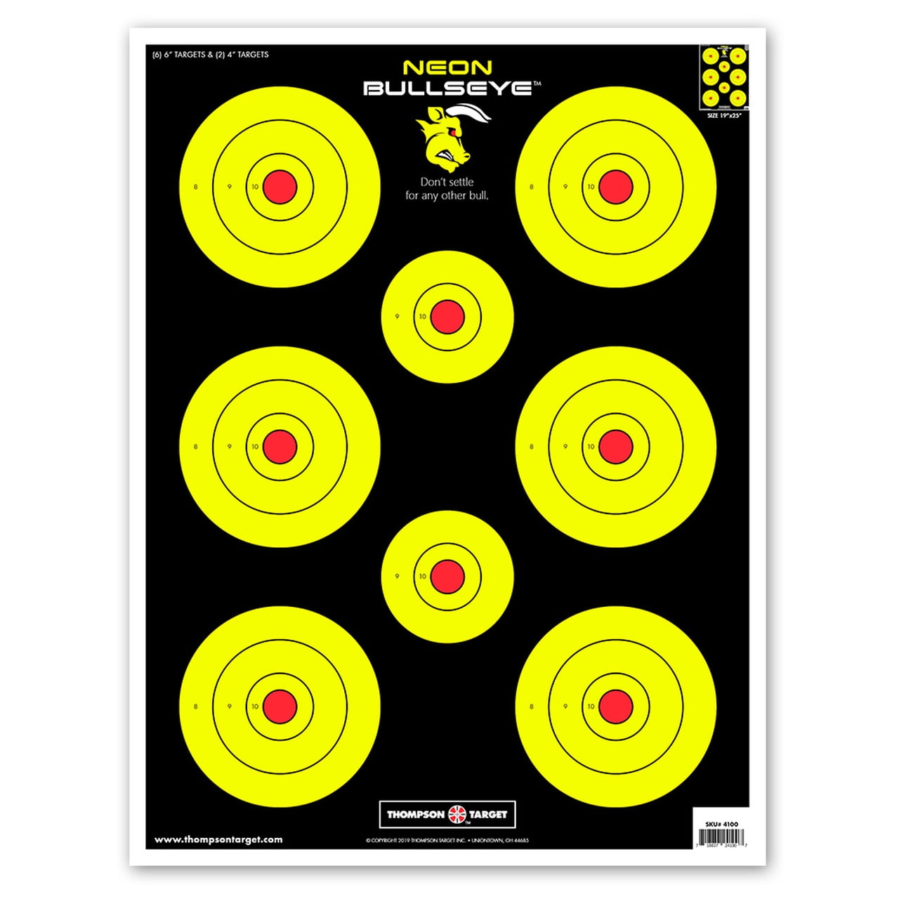 GearOZ Splatter Target Stickers 250pcs 3 Bullseye Shooting Targets for BB Pellet Airsoft Guns Adhesive Reactive Targets for Shooting with Fluorescent Yellow Impact 