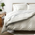 thumbnail image 2 of Bare Home Housse de Couette et Ensemble de Taies de Luxe - Premium 1800 Collection - Ultra Doux - Lit Simple/simple TG, Carreaux Modernes - Pierre/blanc, 2 Pcs, 2 of 7