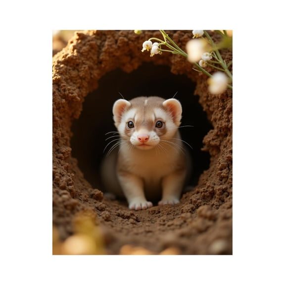 Paint By Numbers Kit for Adults Beginner - Tunnel Ferret Floral Adventure DIY Canvas Painting Kits for Adults, Frameless Paint By Number for Adults for Home Wall Decor 16x20 Inch