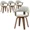 Grey, variant on LeisureMod Brivo Leather Dining Chair with Wooden Legs – Open-Back Swivel Armchair with Poplar Wood Base, 360° Rotation for Dining Room or Kitchen Set of 4