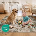 thumbnail image 4 of ODIKA 2'x3' Ultra-Soft Accent Mat, Vintage Distressed Boho Farmhouse Border Detail Scrolls Ornamental None Washable, Bare feet friendly, Easy Care Indoor rug for Bedside, Footrest, 4 of 7