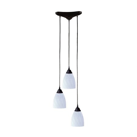 

3 Light Triangular Pendant in Transitional Style 7 inches Tall and 5 inches Wide-Simply White Glass Color Bailey Street Home 2499-Bel-1631783