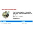 thumbnail image 2 of Fuel Pressure Regulator - Compatible with 1995 - 1998 Lincoln Mark VIII 4.6L V8 VIN V 1996 1997, 2 of 2