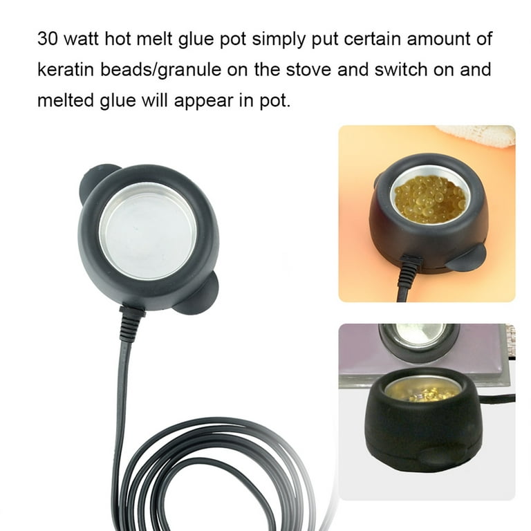  Melting Pot- 60-200W Electric Glue Skillet Professional New  Keratin Hot Temp Glue Pot Dip Glue-Hands-Free for Silk Floral Crafting for  Hair Extension… (Blue) : Arts, Crafts & Sewing
