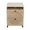 thumbnail image 3 of Rattan Nightstand with 2 Drawers, Wood End Table Side Table for Living Room Bedroom, 3 of 7