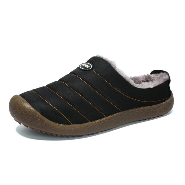 Chaussures d'Hiver pour Hommes en Coton Doublé de Velours, Chaudes, pour l'Intérieur, en Coton; Chaussures en Coton à Double Usage pour la Maison et la Vadrouille