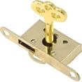 thumbnail image 4 of 2 Pack Mini Locks with Skeleton Key, Full Mortise Locks, Antique Lock for Jewelry Box, Wine Box & Cabinet, Golden, 4 of 7