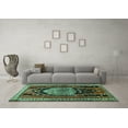 thumbnail image 3 of Ahgly Company Indoor Rectangle Persian Turquoise Blue Traditional Area Rugs, 2' x 4', 3 of 4