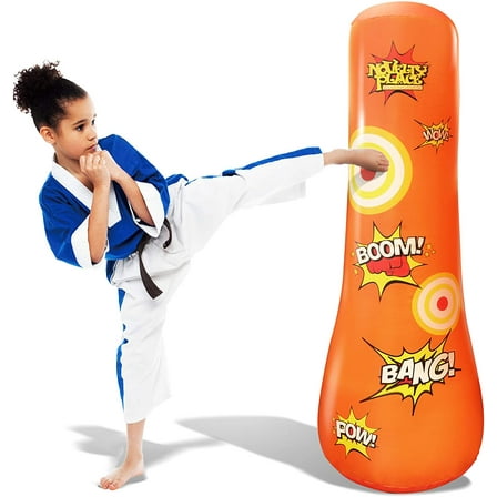 Novelty Place Inflatable Punching Bag for Kids - Free Standing Boxing Bag