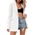 thumbnail image 1 of Fashion Womens Long Sleeve Open Front Loose Outerwear Solid Blouse Coat Tops Button Pockets Blouse, 1 of 8