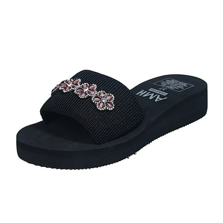 

Sandals Women Women S New Summer Rhinestone Flower Light Foreign Trade Slippers Beach Sandals For Women Dressy Summer