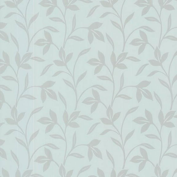Brewster Cynthia Blue Tonal Leaf Trail Prepasted Non Woven Wallpaper, 20.5-in by 33-ft, 56.4 sq. ft.