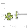 thumbnail image 2 of FB Jewels Sterling Silver Rhodium Peridot Flower Post Earrings, 2 of 2