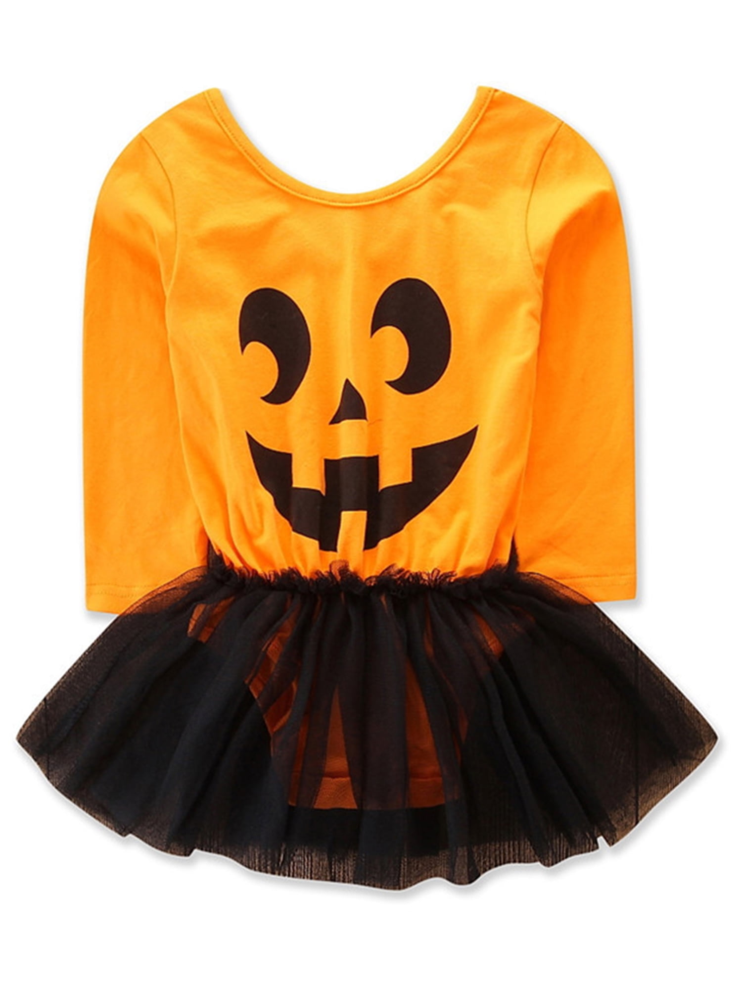Baby Girls Halloween Dress Princess Party Pumpkin Pattern Printed Tutu Costumes 