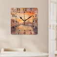 thumbnail image 4 of 16 Inch Wall Clock Battery Operated Square Clock for Office, Kitchen, Outdoor, Living Room,Italy Sunset Venice Cityscape Fantastic, 4 of 4
