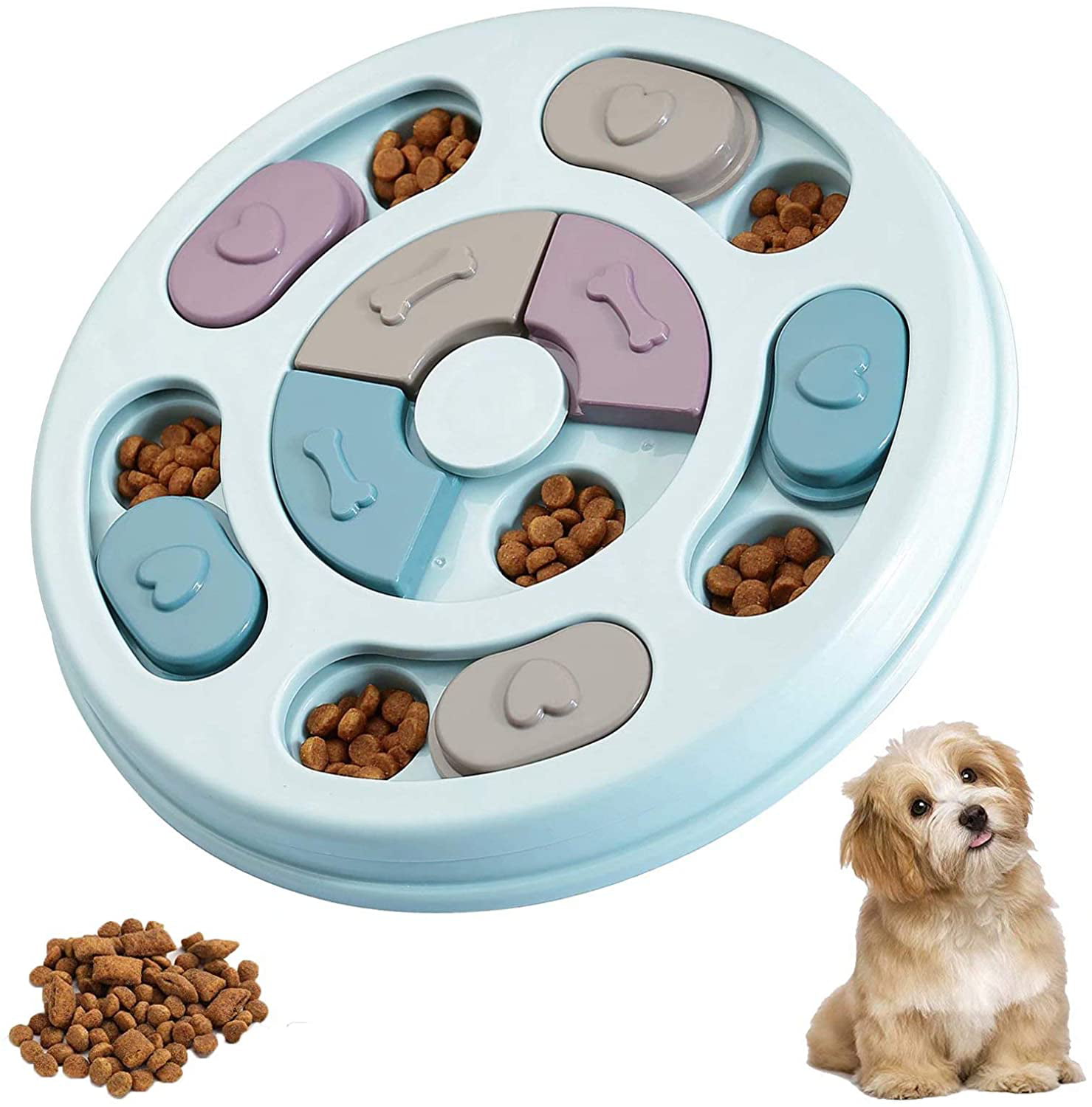 Pet Dog Cat Educational Puzzle Toy Slow Feeding Food Bowl IQ Training Game Gifts 