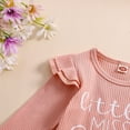 thumbnail image 6 of CAICJ98 Baby Girl Clothes 3Pcs Newborn Fall Winter Knit Ribbed Outfit Long Sleeve Romper Pants Headband Set, Size 6-12 Months, 6 of 7