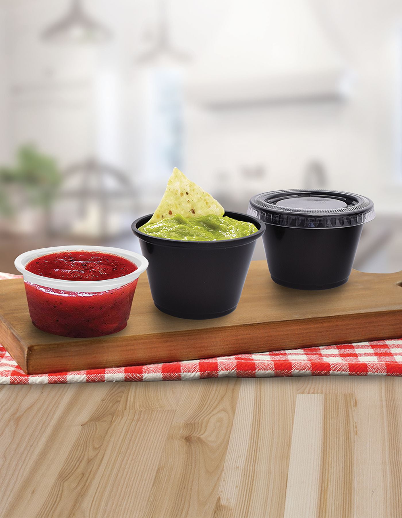 Nuogo 400 Sets 2oz Plastic Containers with Lids for Food Disposable Sauce  Cups Small Jelly Shot Jars Clear Portion Cups Condiment Container Salad
