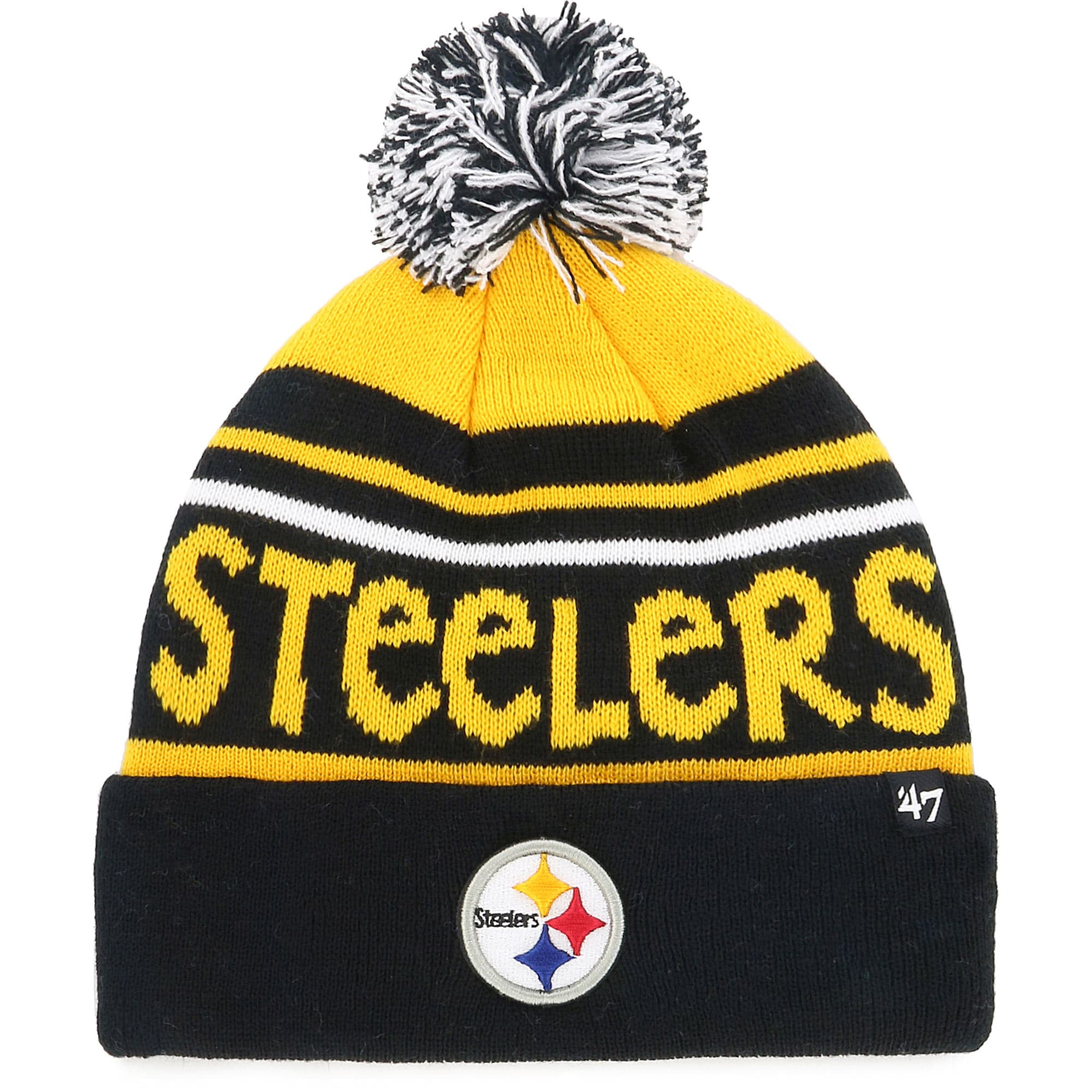 Cuffed Knit Hat With Pom 