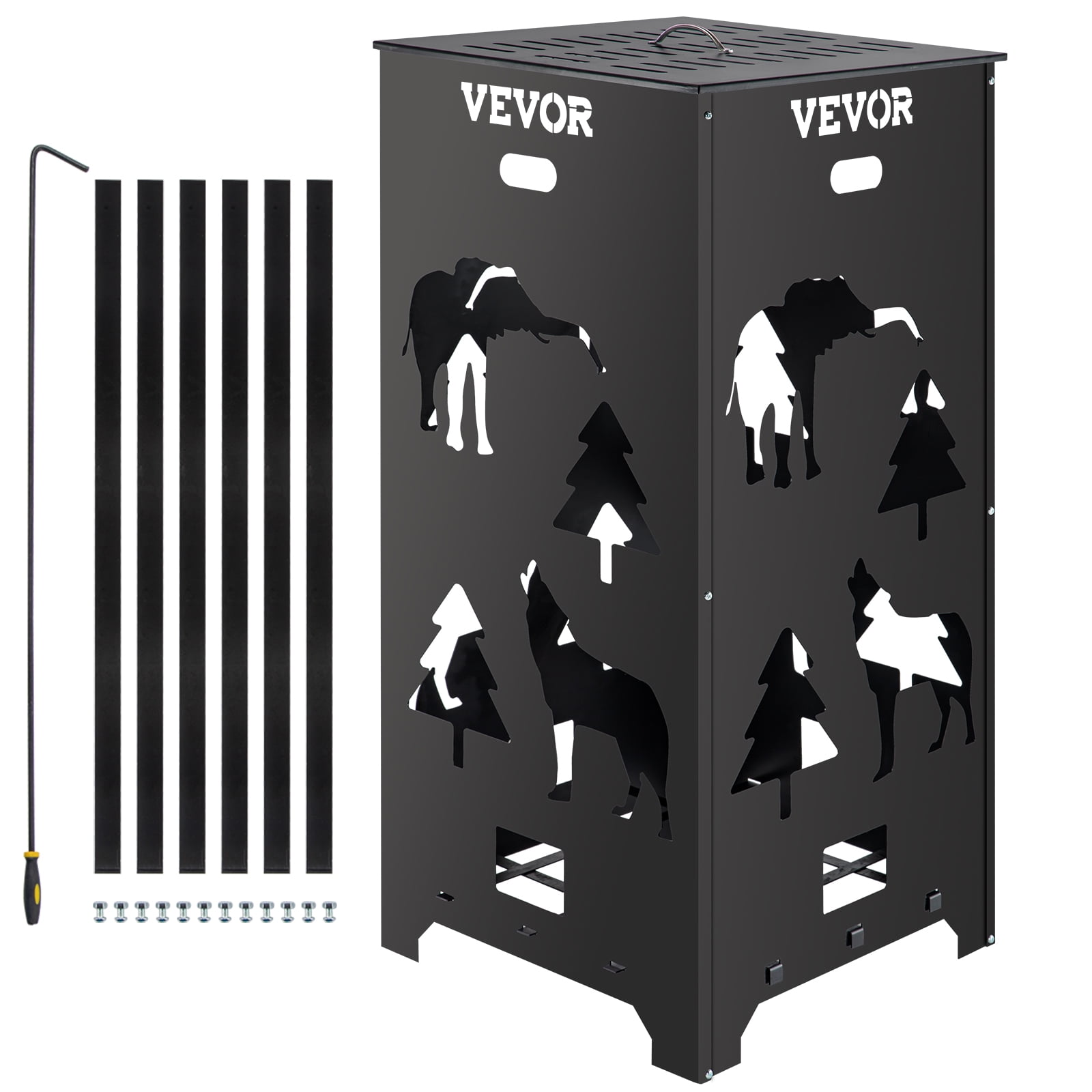 VEVOR Burn Barrel, 22x22x45 inch Burn Cage, Carbon Steel Cage