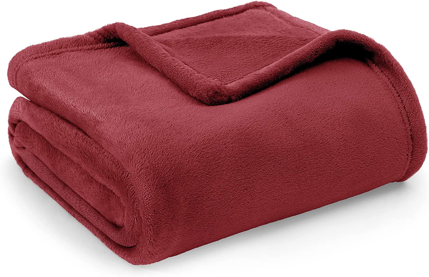 Bedsure Fleece Blanket Twin Blanket Burgundy 300Gsm Soft Lightweight Cozy Twin Blankets,60X80