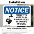 thumbnail image 3 of (2 Pack) Employees Must Wash Hands Before Work OSHA Notice Sign, 3 of 7