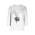 thumbnail image 4 of Jewelreauty Women Tunic Tops Elbow Length Round Neck Floral T-Shirts Summer Casual Basic Tee, 4 of 4