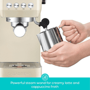 CASABREWS 3700 Essential Espresso Machine, 20 Bar Coffee Maker with PID Temperature Control, Pre-Infusion, Steam Wand & Stainless Steel Design, Cream.